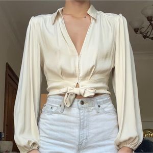 Free People Tie Front Top